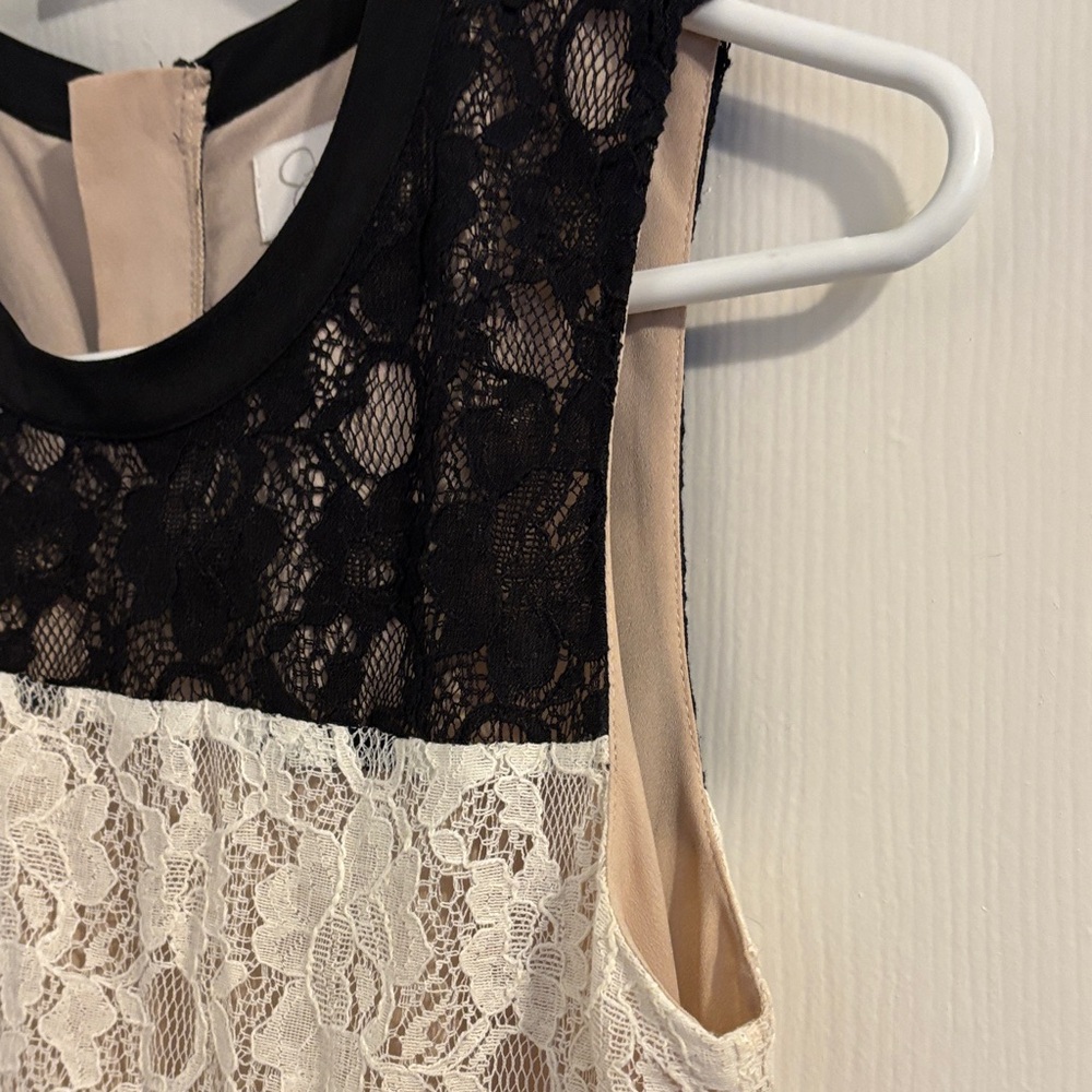 Jessica Simpson White and Black Lace Mini Dress - Picture 5 of 8